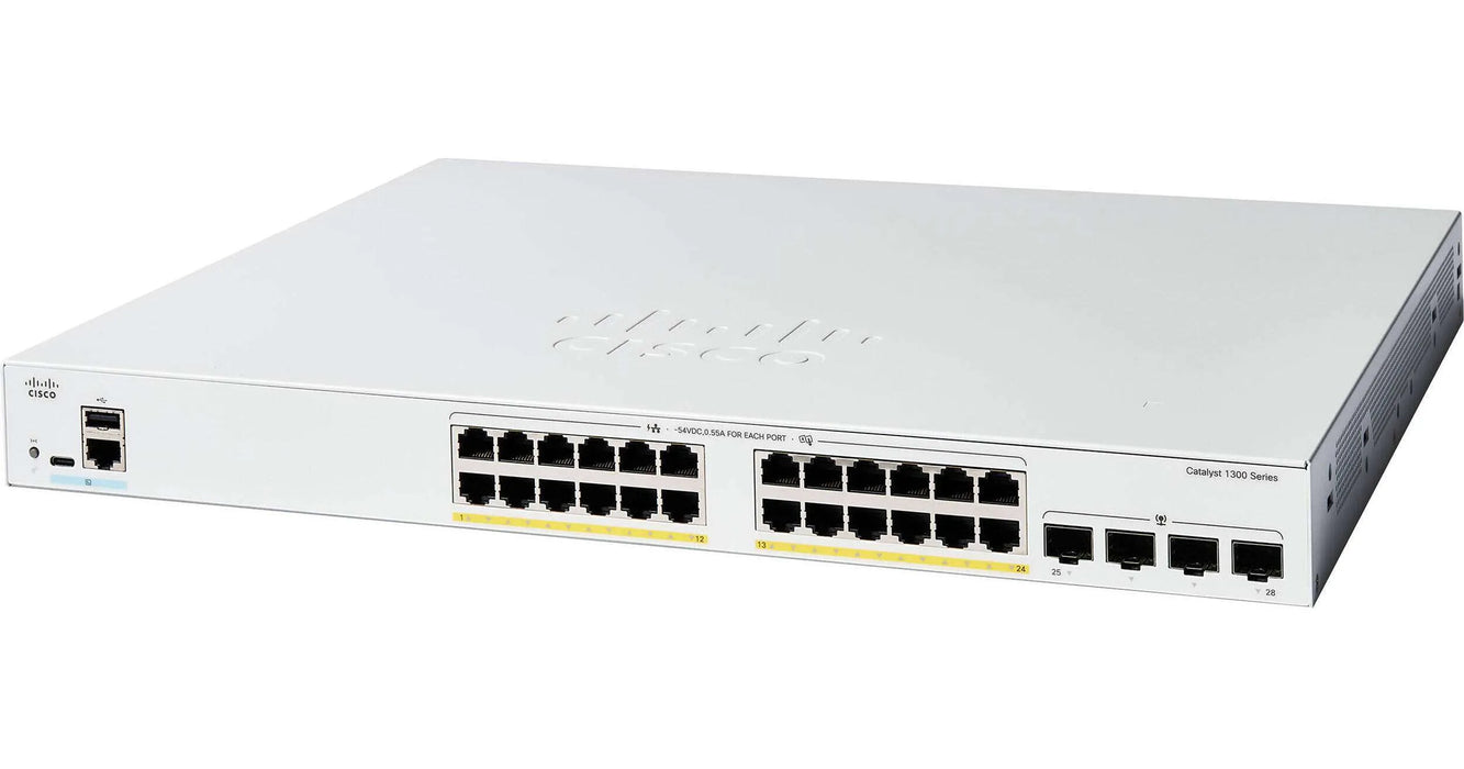 C1300-24P-4G - Cisco Catalyst C1300 24-Port Gigabit PoE+ Network Switch